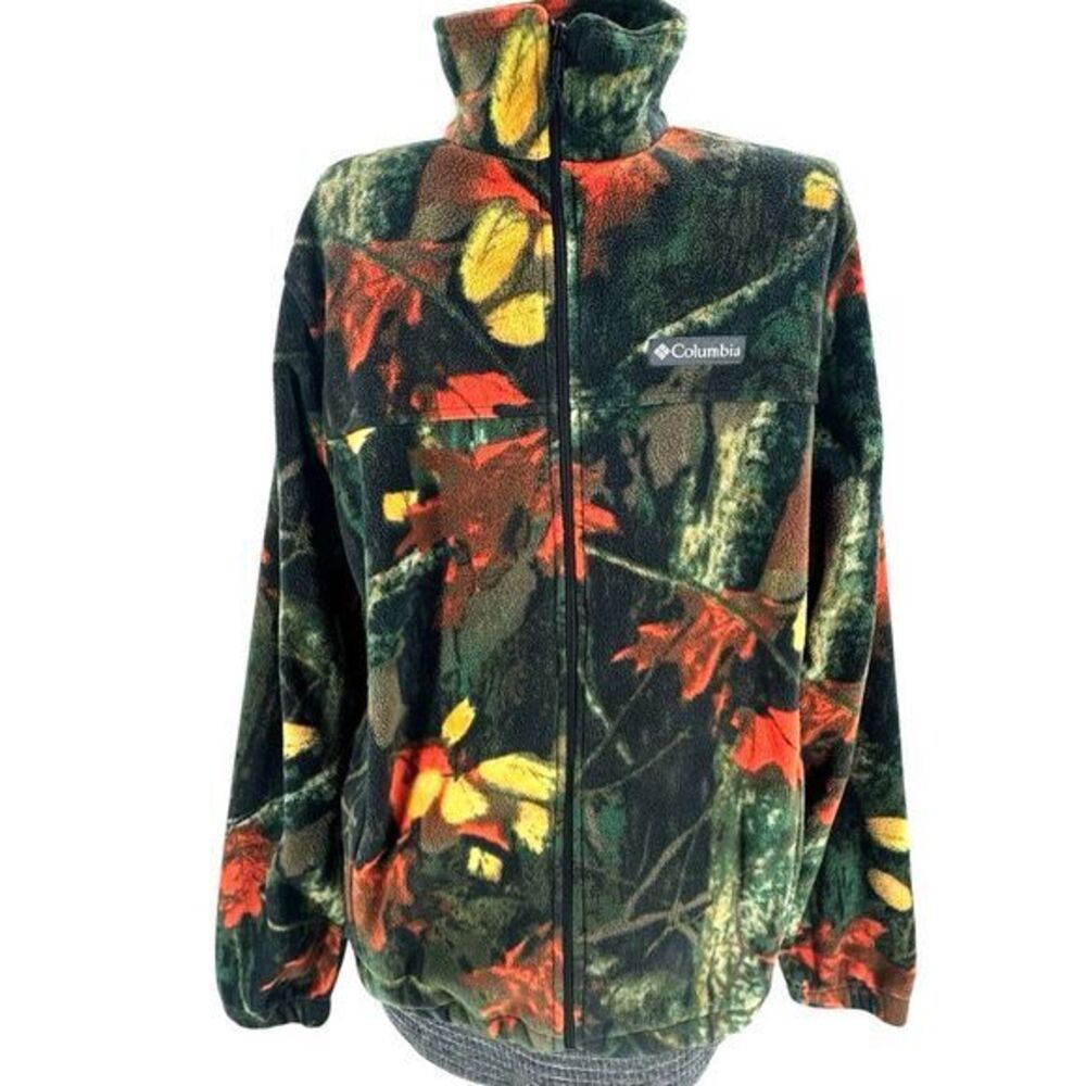 Columbia UNISEX Steens Mountain Red Quartz Timberwolf Multi Fleece Jacket Mens S